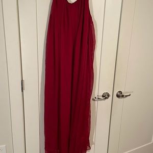 LALA Free Spirit Wide Leg Jumpsuit in Deep Red
